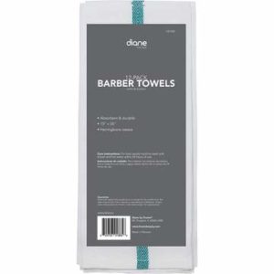 Diane Barber Towel White w/ Green Stripe -12pk