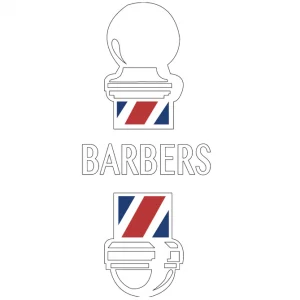 Barbermate Modern Barber Pole Vinyl Cling Decal
