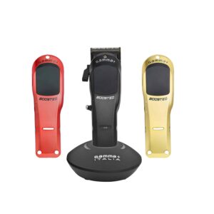 GAMMA+ Boosted Professional Modular USB-C Cordless Hair Tools with Super Torque Motor, 3 Modular Lids in Black, Red, Gold