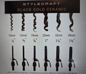StyleCraft Black Gold Ceramic Stay-Temp Professional Curling Iron - Buy1, Get 1 Free