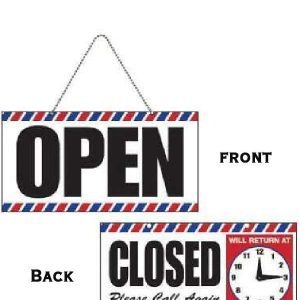 Scalpmaster Open / Closed Sign with Clock